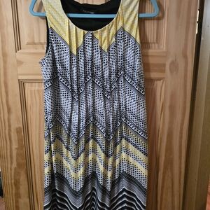 Yellow and Black Geometric Dress